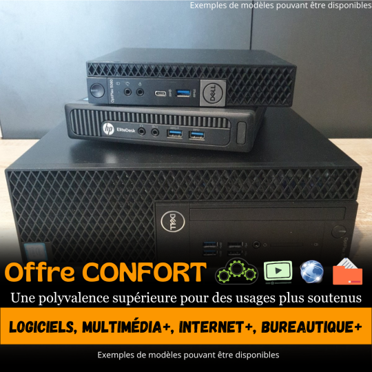 Ordinateur Fixe Windows 11 – offre CONFORT - Réactivité accrue pour vos usages quotidiens